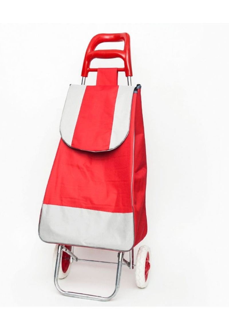 Eco-Friendly Shopping Cart Trolley Recycling Use Shipping Bag Portable Easy Folding Shopping Bag Red