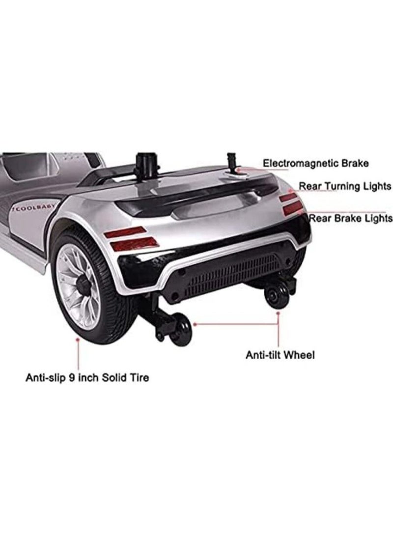 COOLBABY Golf Cart Electric Golf Carts Adult Mobility Scooter Trolley 8inch Tire 4 Wheels Electric Folding Golf Scooter for Parents