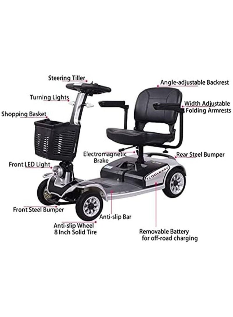 COOLBABY Golf Cart Electric Golf Carts Adult Mobility Scooter Trolley 8inch Tire 4 Wheels Electric Folding Golf Scooter for Parents