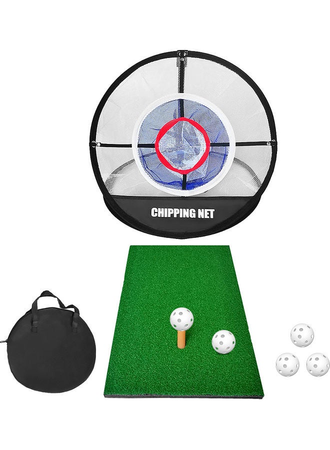 Golf Chipping Net Combo with Hitting Mat with 5 Balls