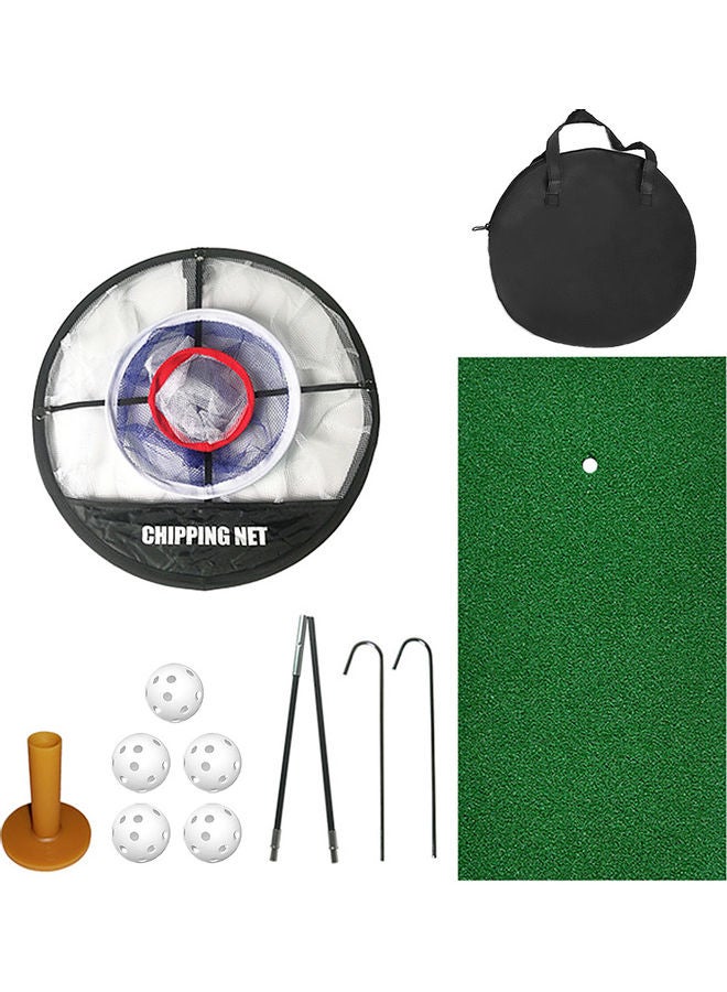 Golf Chipping Net Combo with Hitting Mat with 5 Balls