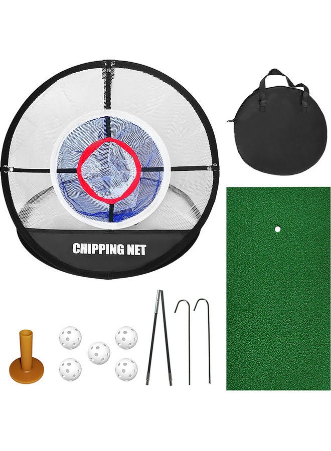 Golf Chipping Net Combo with Hitting Mat with 5 Balls