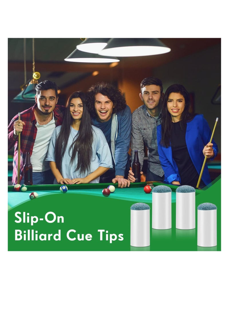 Billiard Cue Tips, 100 Pcs Tips Replacement, Pool Non-Slip Head Replacements, for 9mm, 10mm, 12mm, and 13mm