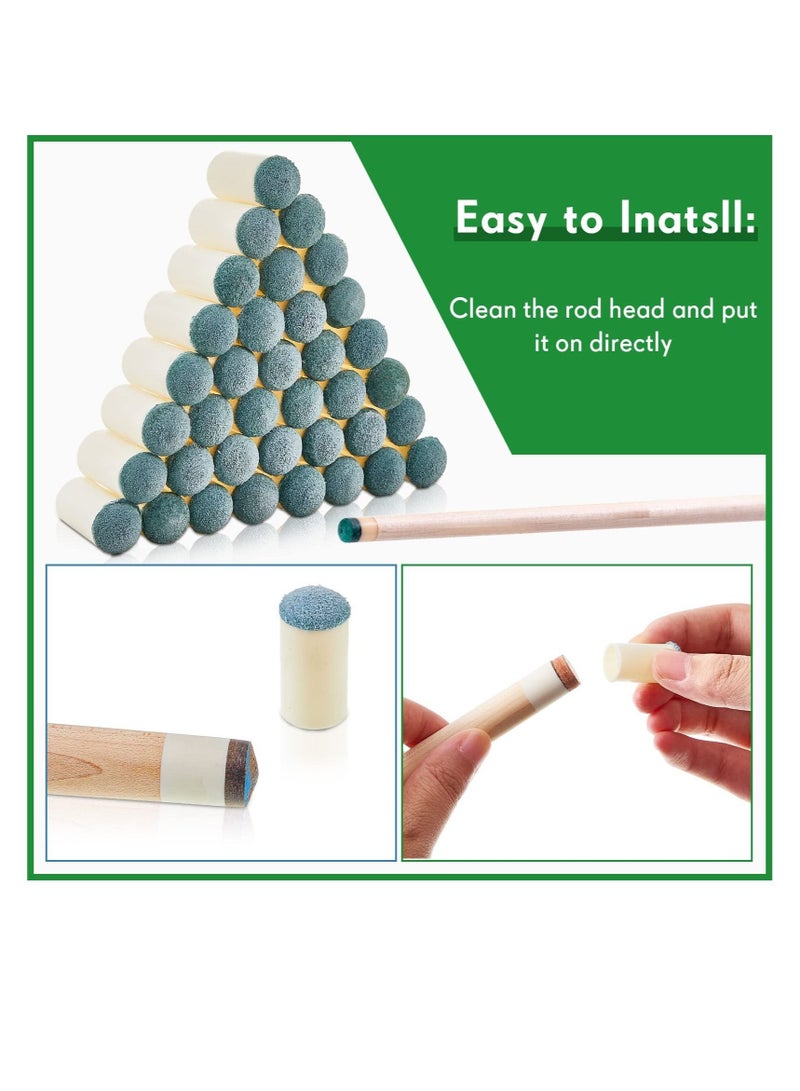 Billiard Cue Tips, 100 Pcs Tips Replacement, Pool Non-Slip Head Replacements, for 9mm, 10mm, 12mm, and 13mm