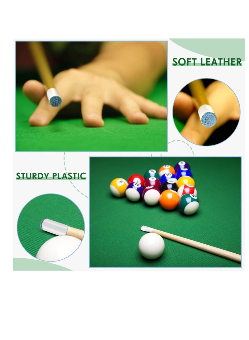 Billiard Cue Tips, 100 Pcs Tips Replacement, Pool Non-Slip Head Replacements, for 9mm, 10mm, 12mm, and 13mm