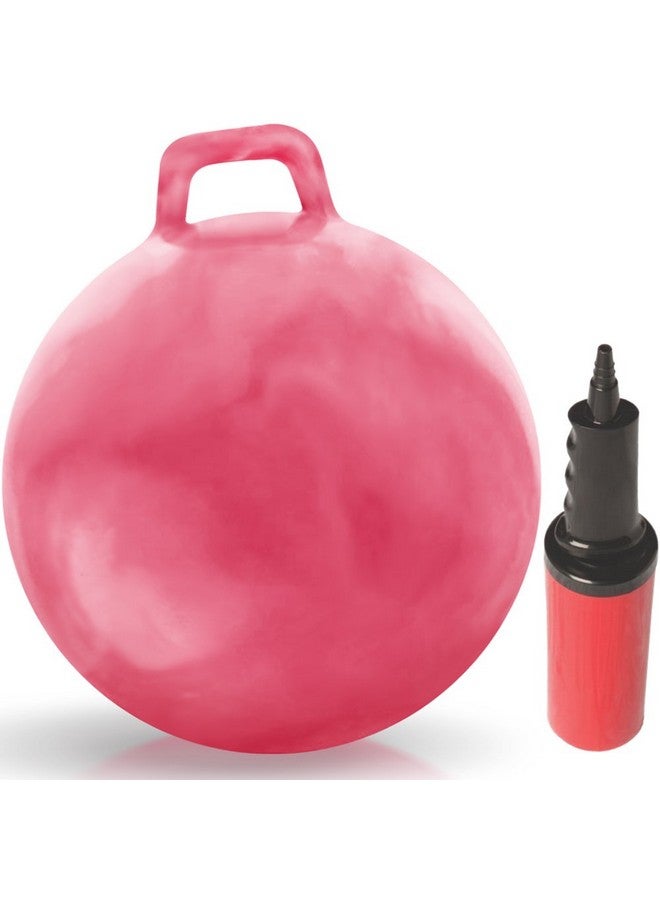 Hopper Ball For Kids Ages 36 (Hippity Hop Ball Hopping Ball Bouncy Ball With Handles Sit & Bounce Kangaroo Bouncer Jumping Ball 18 Inches Hurricane Pink Pump Included)