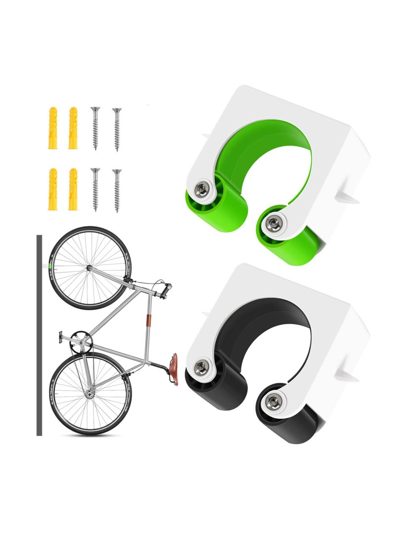 Mountain Bike Parking Buckle Fixed, 2 PCS Indoor Storage Rack for Bicycle with Screw Fitting Bike Wall Mounts, for Bicycles Parking Clip Cycle Hanger Holder, 1.75-2.25In