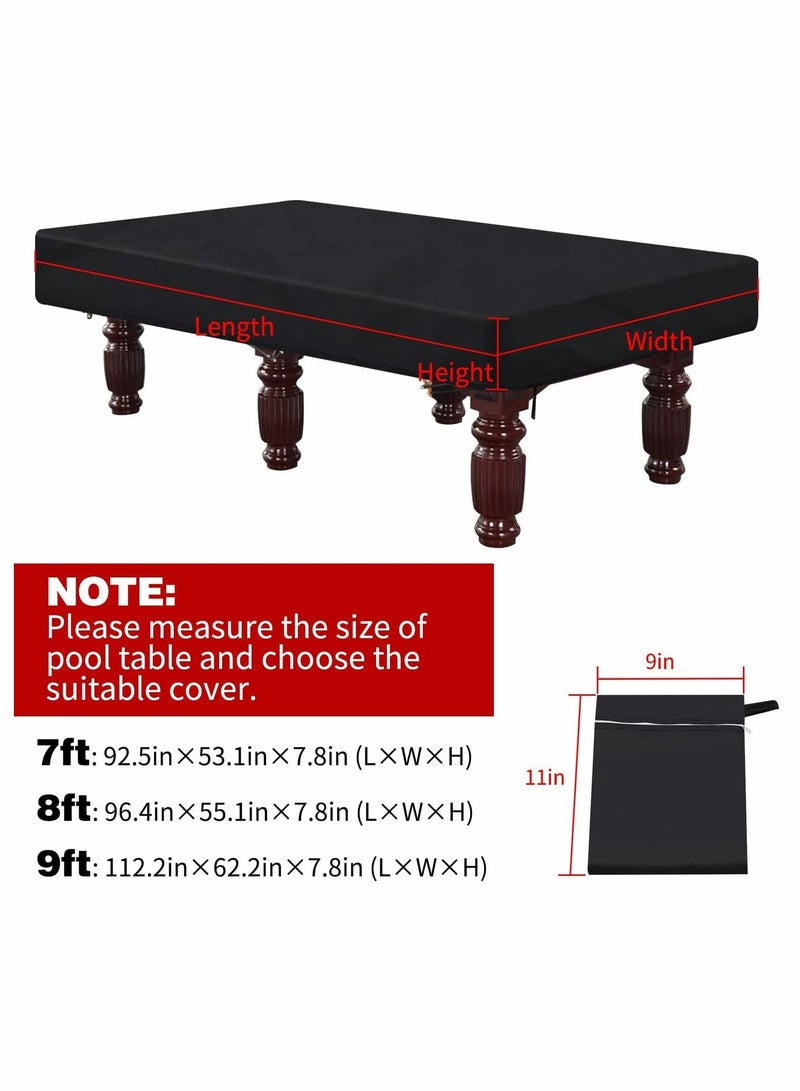 Billiard Pool Table Cover, 7/8/9 Foot Waterproof&Tearproof Cover for with Storage Bag, Indoor Outdoor All Season Sun Rain Snow Dust Protection Snooker Covers (7ft)