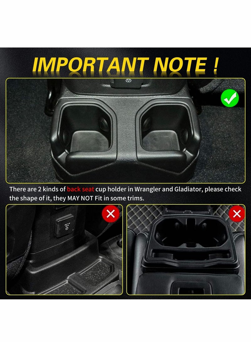 Auto Cup Holder Coaster Fit for Jeep Wrangler JL JLU 2018-2022, an Interior Accessory for Gladiator JT 2020-2022 Sport and Rubicon, Car Liner Mat Pad, 4PCS, Black