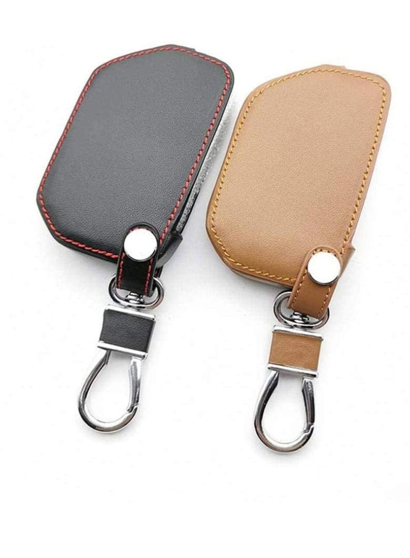 Leather Car Keys Cover Key Holder Bag Case 3 Buttons Folding Wallet Accessories Interior,For Jeep Wrangler JL 2018