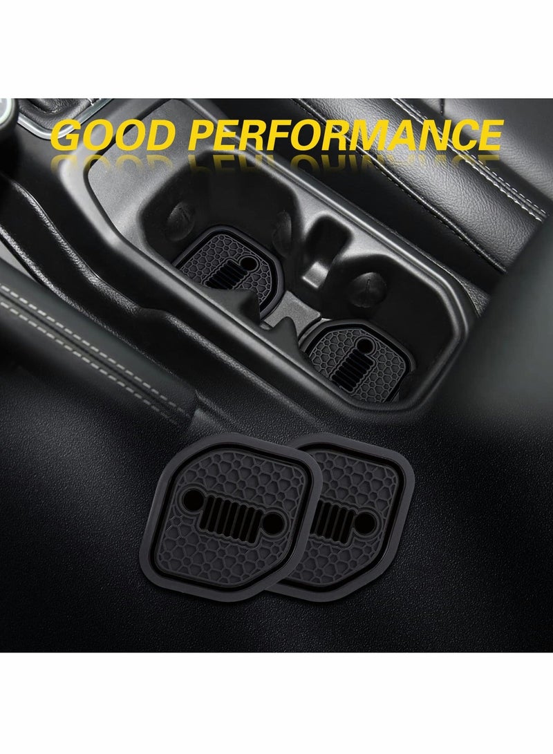 Auto Cup Holder Coaster Fit for Jeep Wrangler JL JLU 2018-2022, an Interior Accessory Gladiator JT 2020-2022 Sport and Rubicon, Car Liner Mat Pad, 4PCS, Black