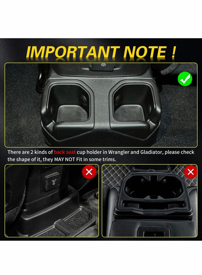 Auto Cup Holder Coaster Fit for Jeep Wrangler JL JLU 2018-2022, an Interior Accessory Gladiator JT 2020-2022 Sport and Rubicon, Car Liner Mat Pad, 4PCS, Black