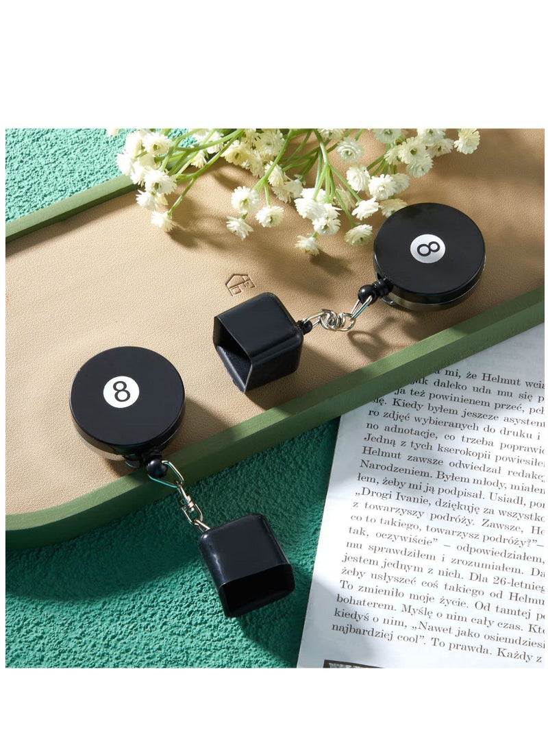 Billiards Snooker Pool Cue Chalk Holder 2 Pieces Retractable Snooker Practical Tool with Belt Clip for Billiards Chalk Tip Holder
