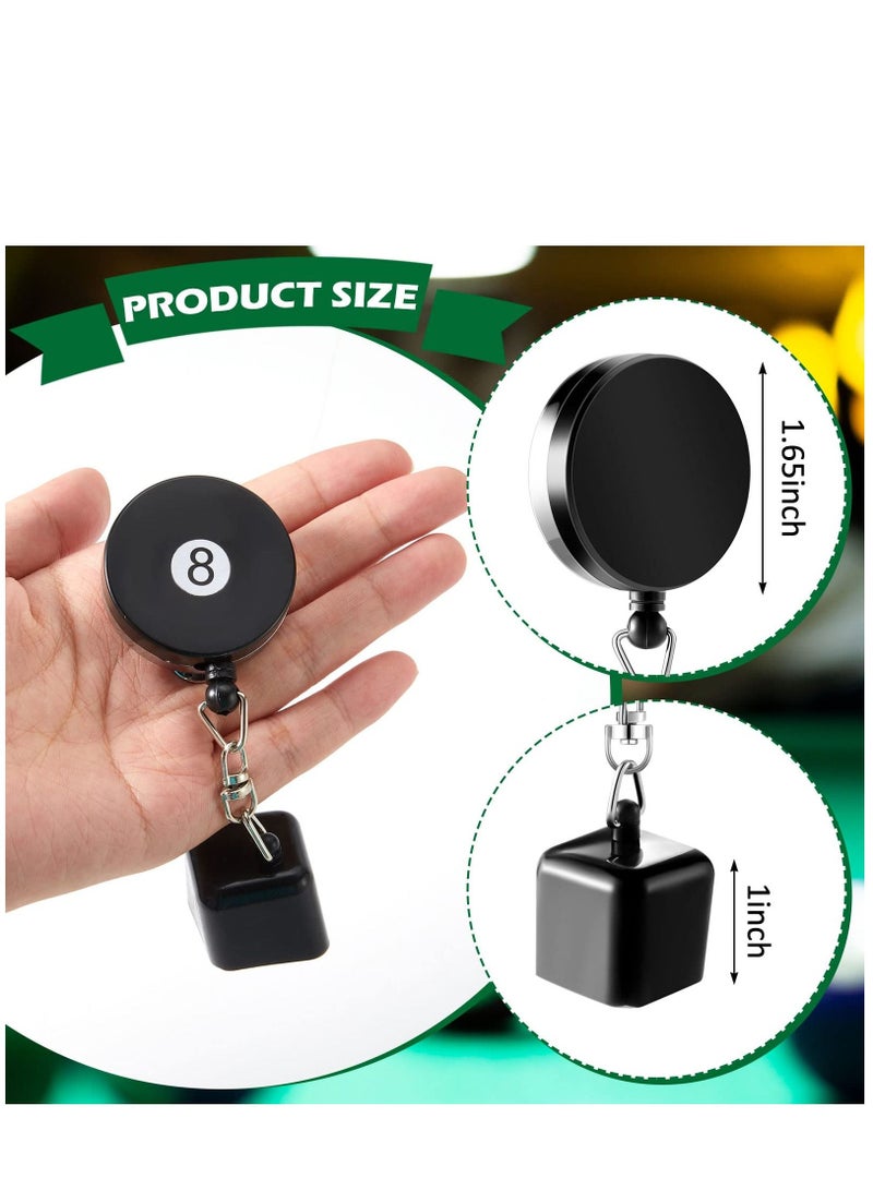 Billiards Snooker Pool Cue Chalk Holder 2 Pieces Retractable Snooker Practical Tool with Belt Clip for Billiards Chalk Tip Holder