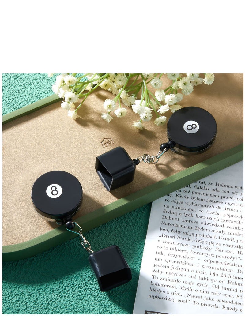 Billiards Snooker Pool Cue Chalk Holder 2 Pieces Retractable Practical Tool with Belt Clip for Tip