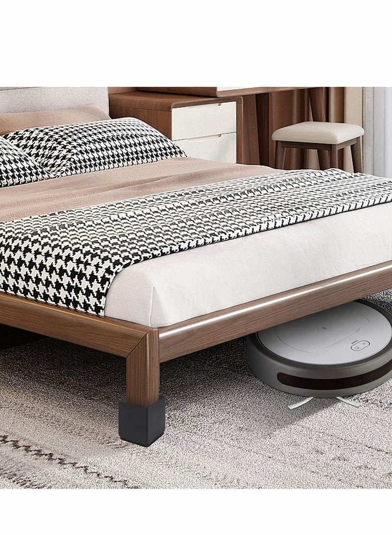 Furniture Risers Steel Bed Lifts Height Desk or Sofa Lift  Non Slip Bottom Felt Pad, Heavy Duty Table Riser Protect Floor（Square, 4Pack）