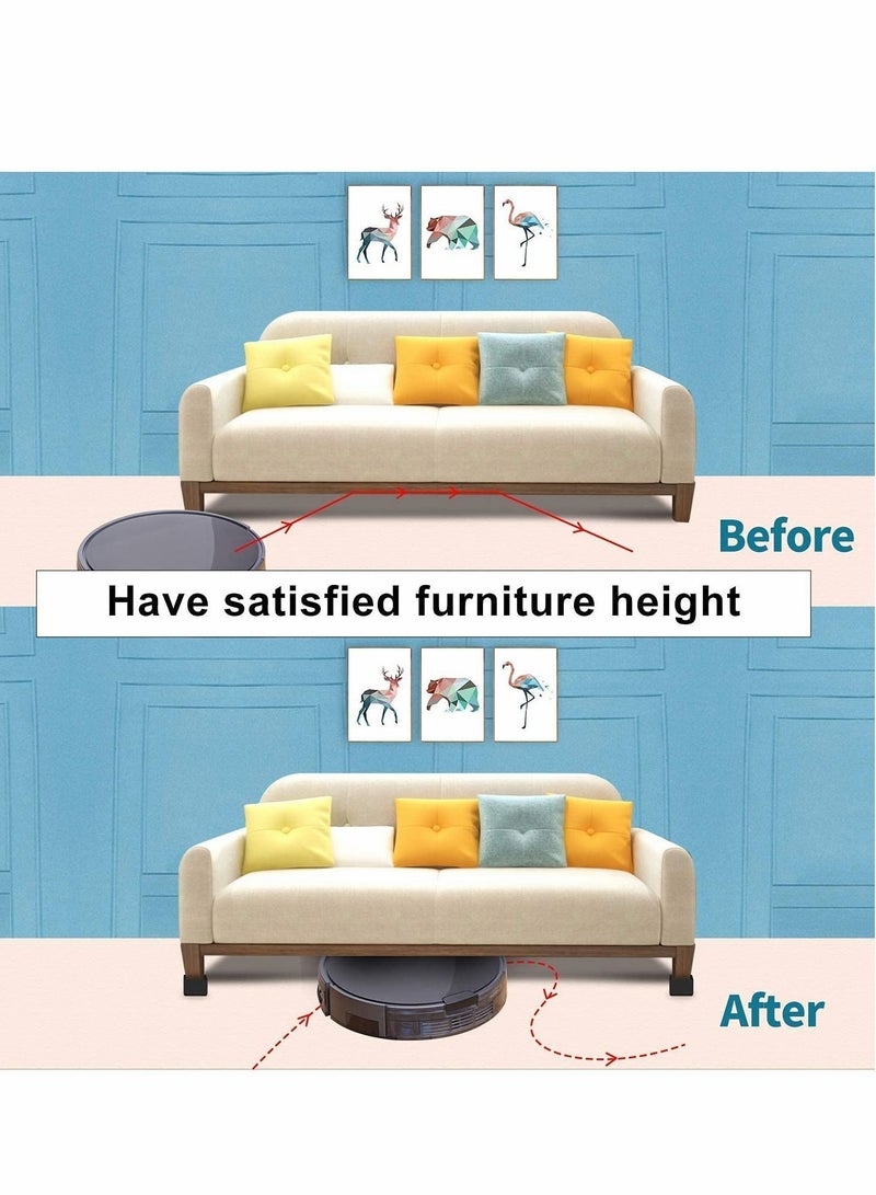 Furniture Risers Steel Bed Lifts Height Desk or Sofa Lift  Non Slip Bottom Felt Pad, Heavy Duty Table Riser Protect Floor（Square, 4Pack）