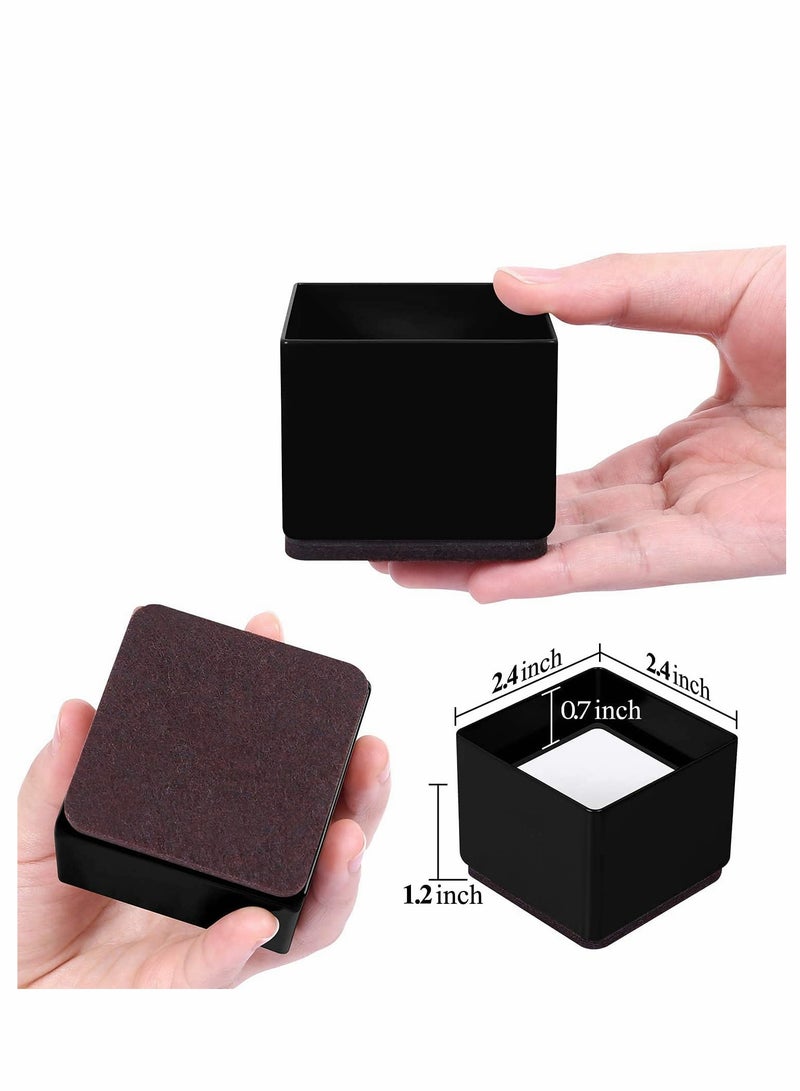 Furniture Risers, Steel Bed Risers, Lifts Height Desk or Sofa Lift , Non Slip Bottom Felt Pad, Heavy Duty Table, Sofa Riser Protect Floor（Square, 4Pack）