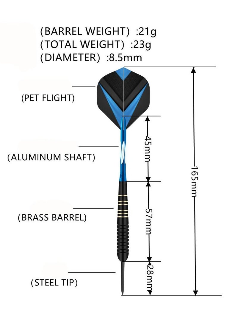 3Pcs/Set Professional Aluminium Alloy Plastic Darts Shaft Tip Flights with Box 14.5*4.8*2cm
