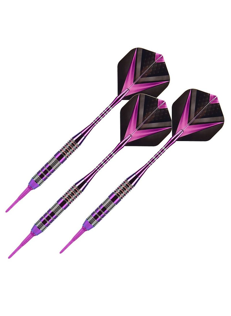 Tip Darts Set - Professional Soft Dart Set Colorful Tip for Dartboard with Iron Barrels and Extra Aluminum Shafts, Flights + Dart Tool + Gift Case