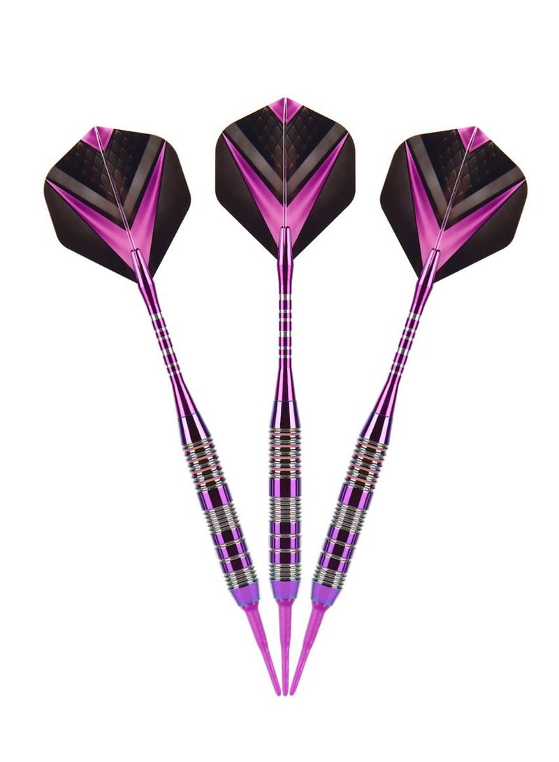 Tip Darts Set - Professional Soft Dart Set Colorful Tip for Dartboard with Iron Barrels and Extra Aluminum Shafts, Flights + Dart Tool + Gift Case