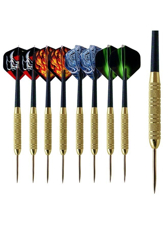 12PCS Steel Tip Darts Set - Professional Darts Steel Tip for Dartboard with Brass Barrels, Flights + Dart Tool  + Gift Case - Darts Metal Tip