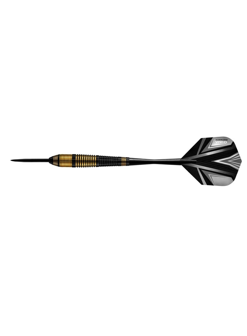 Harrows Vivid Black Brass Steel Tip Darts 21 Grams