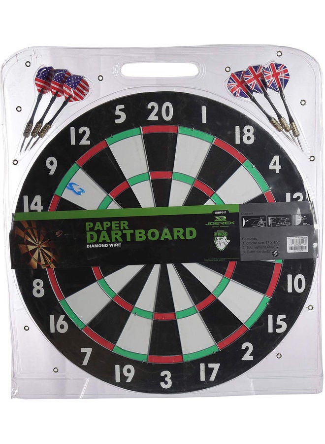 Dart Board Aluminum Frame And 6 Pieces Darts Set 18inch