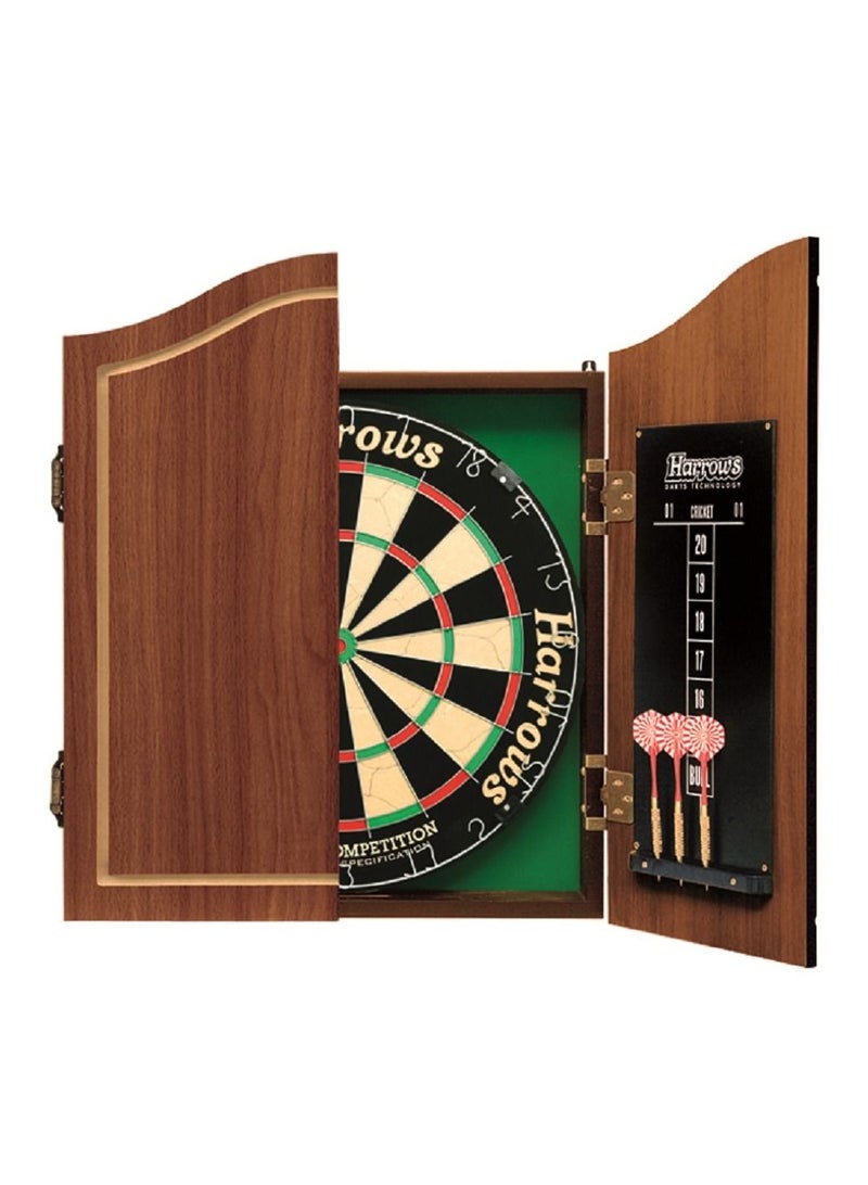 Wood Dartboard Cabinet Full Set