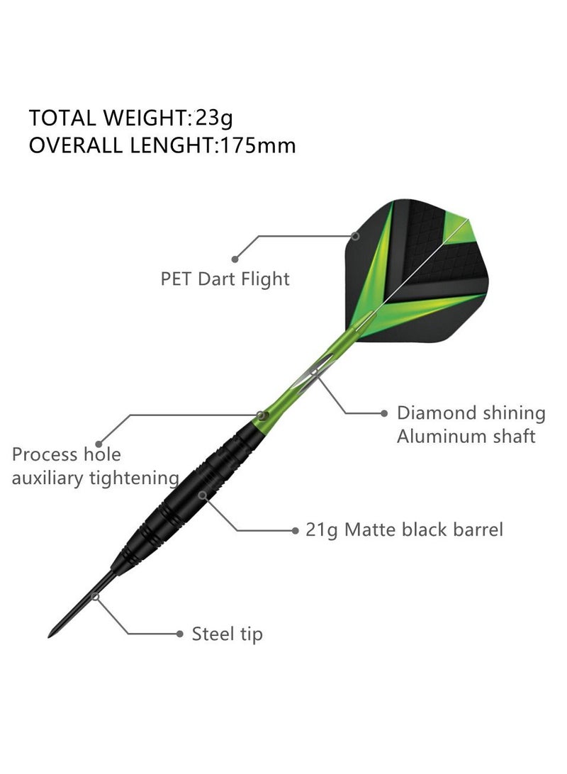3Pcs/Set Professional Aluminium Alloy Plastic Darts Shaft Tip Flights 23g with Box 14.5*4.8*2cm