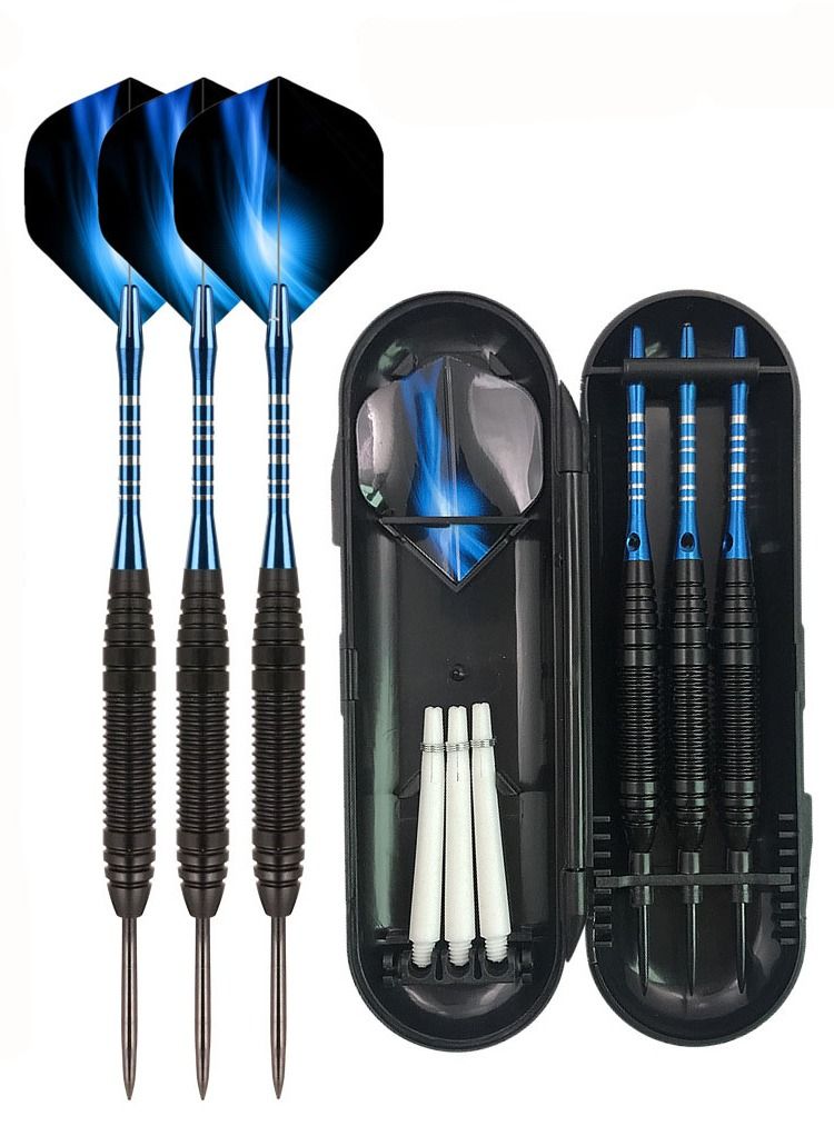 3Pcs/Set Professional Aluminium Alloy Plastic Darts Shaft Tip Flights 23g with Box 14.5*4.8*2cm