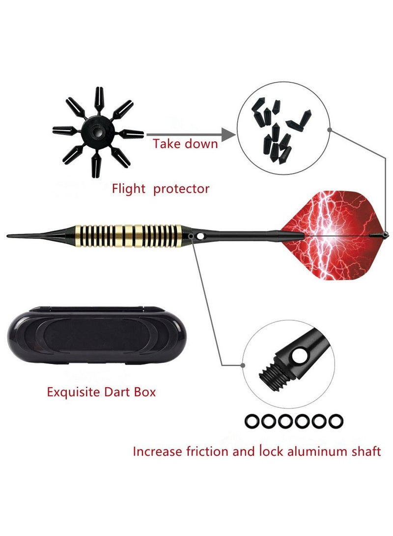 3Pcs/Set Professional Aluminium Alloy Plastic Darts Shaft Tip Flights 20g with Box 14.5*4.8*2cm