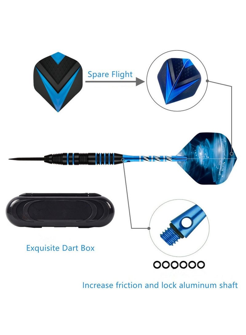 3Pcs/Set Professional Aluminium Alloy Plastic Darts Shaft Tip Flights 23g with Box 14.5*4.8*2cm
