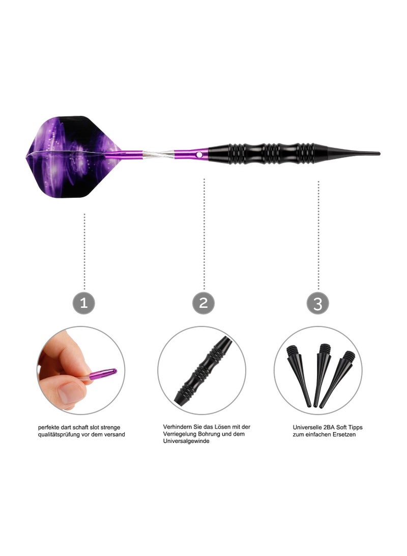 3Pcs/Set Professional Aluminium Alloy Plastic Darts Shaft Tip Flights 22g with Box 14.5*4.8*2cm