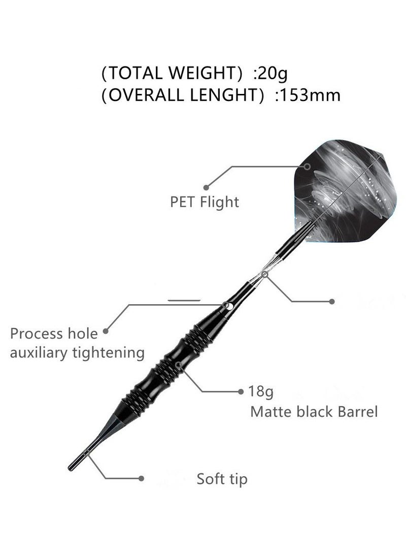 3Pcs/Set Professional Aluminium Alloy Plastic Darts Shaft Tip Flights 20g with Box 14.5*4.8*2cm