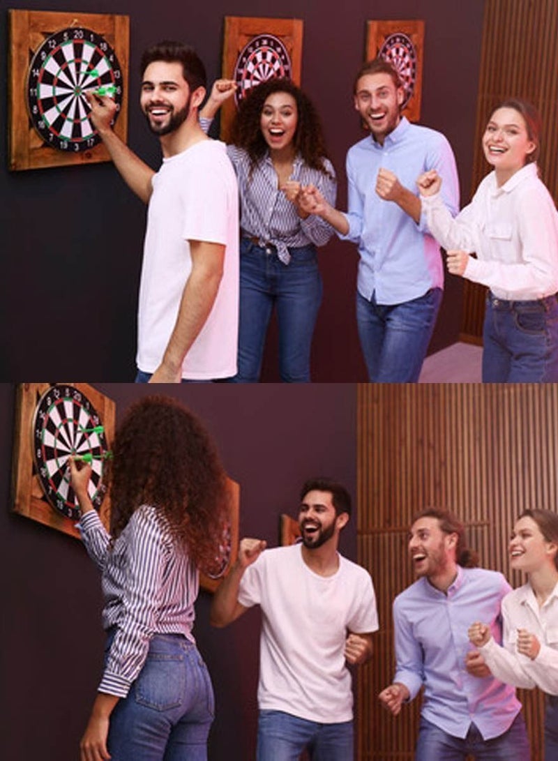 Double Sided Dartboard Game Set For Family, Friends, Couples, Colleagues And Tournaments, High Quality 15 Inch Dart Board With 6 High Quality Darts In 2 Design, Double Sided Game For More Fun