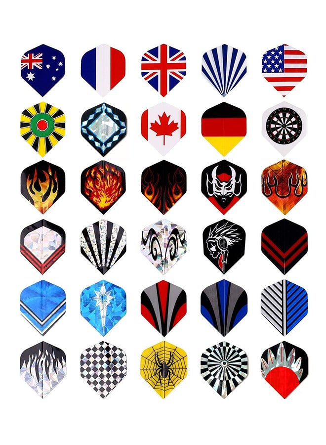 30-Piece Durable National Flag Darts Flights Set