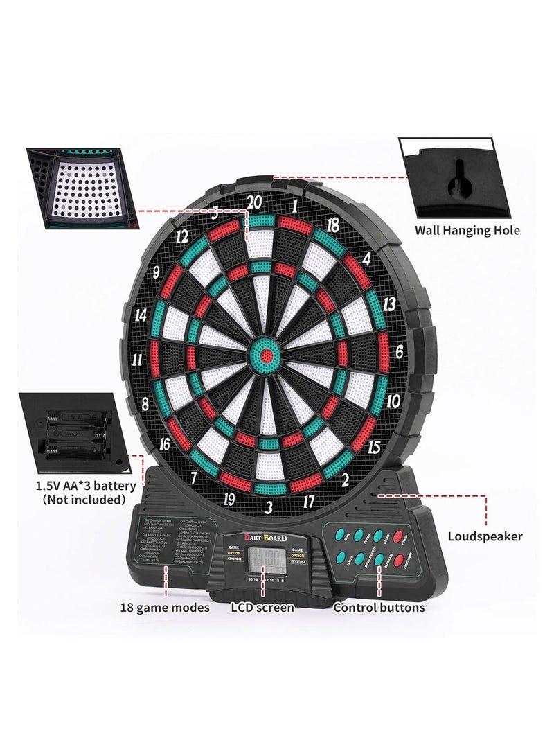 Electronic Automatic Scoring 12 inch Dart Board Set with Music and Sound Reminding LCD Digital Scoring