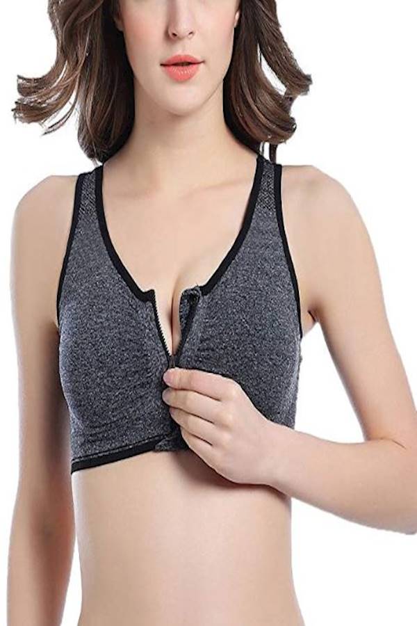 Zip Front Sports Bra