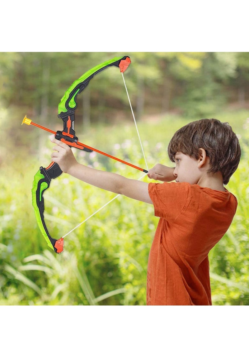 Kids Archery Bow Arrow Toy Set with Targets Suction Cup Arrows and Quiver LED Light Up Function Toy