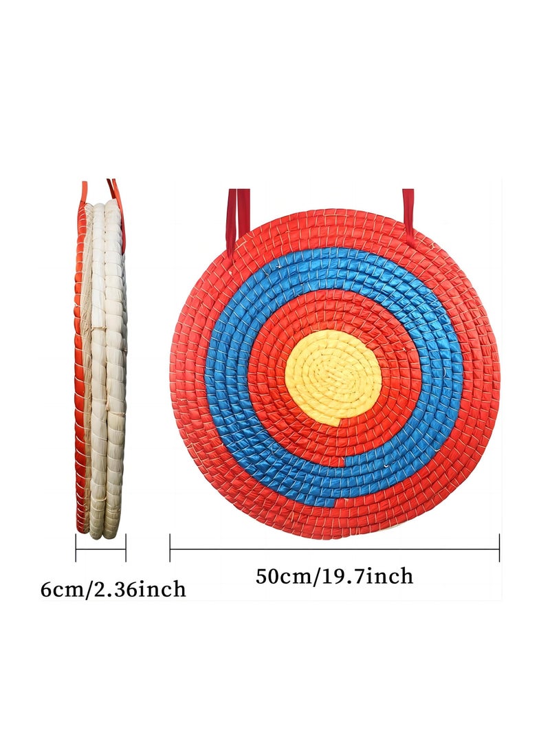 COOLBABY Archery Target 3 Layers 50CM Traditional Solid Straw Archery Target 6cm Thickness Hand-Made Arrows Target for Outdoor Shooting Practice