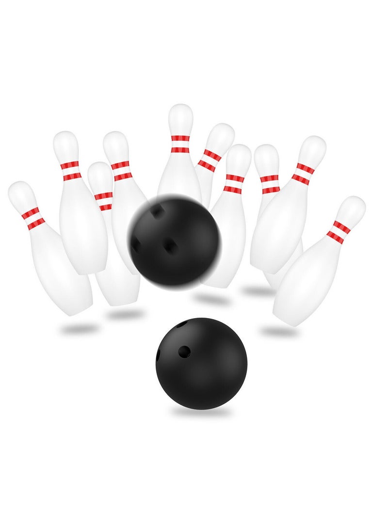 12 Pcs Kids Bowling Set Includes 10 Classical White Pins and 2 Balls Early faIbU