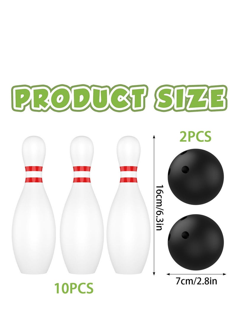 12 Pcs Kids Bowling Set Includes 10 Classical White Pins and 2 Balls Early faIbU