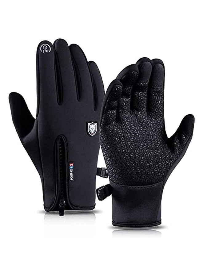 Winter Warm Gloves Men Women Cycling Wkiing Windproof and Waterproof Pu Leather Touchscreen Cold Weather Driving Gloves