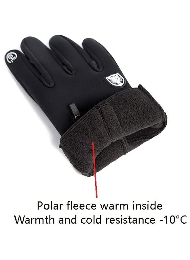 Winter Warm Gloves Men Women Cycling Wkiing Windproof and Waterproof Pu Leather Touchscreen Cold Weather Driving Gloves