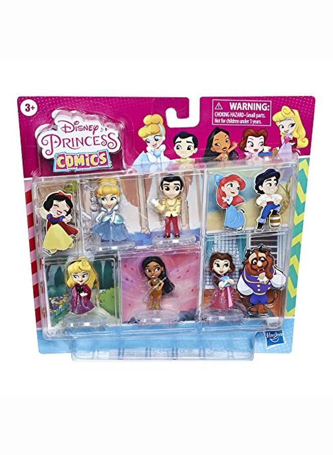 Princess Comics Dolls Glitter Pack With Cinderella Prince Charming Belle Aurora And Pocahontas Toy With 5 Dolls