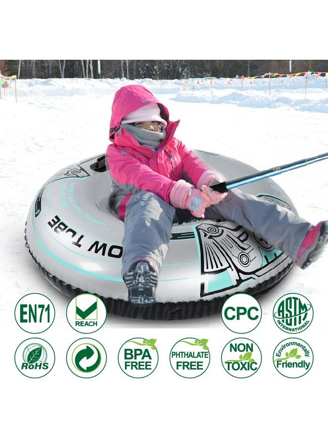 Iron Snow Tube 48 Inches Heavy Duty Inflatable Snow Tube Sled Robot Snow Sled And Snow Toy For Adults Or Kids