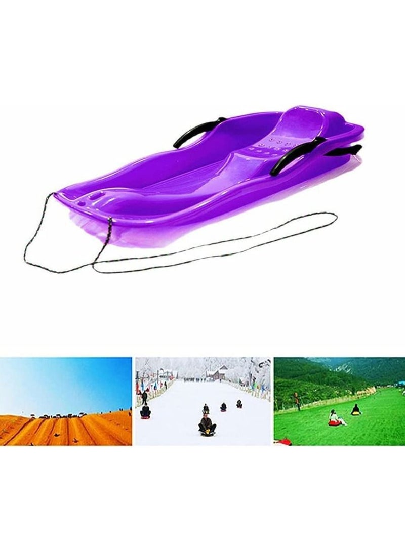 Outdoor Sports Plastic Skiing Boards Sand Board Snowboard With Rope (Purple)