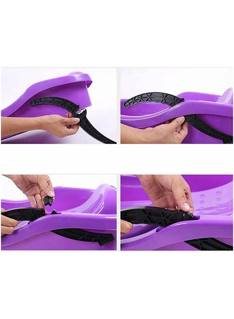 Outdoor Sports Plastic Skiing Boards Sand Board Snowboard With Rope (Purple)