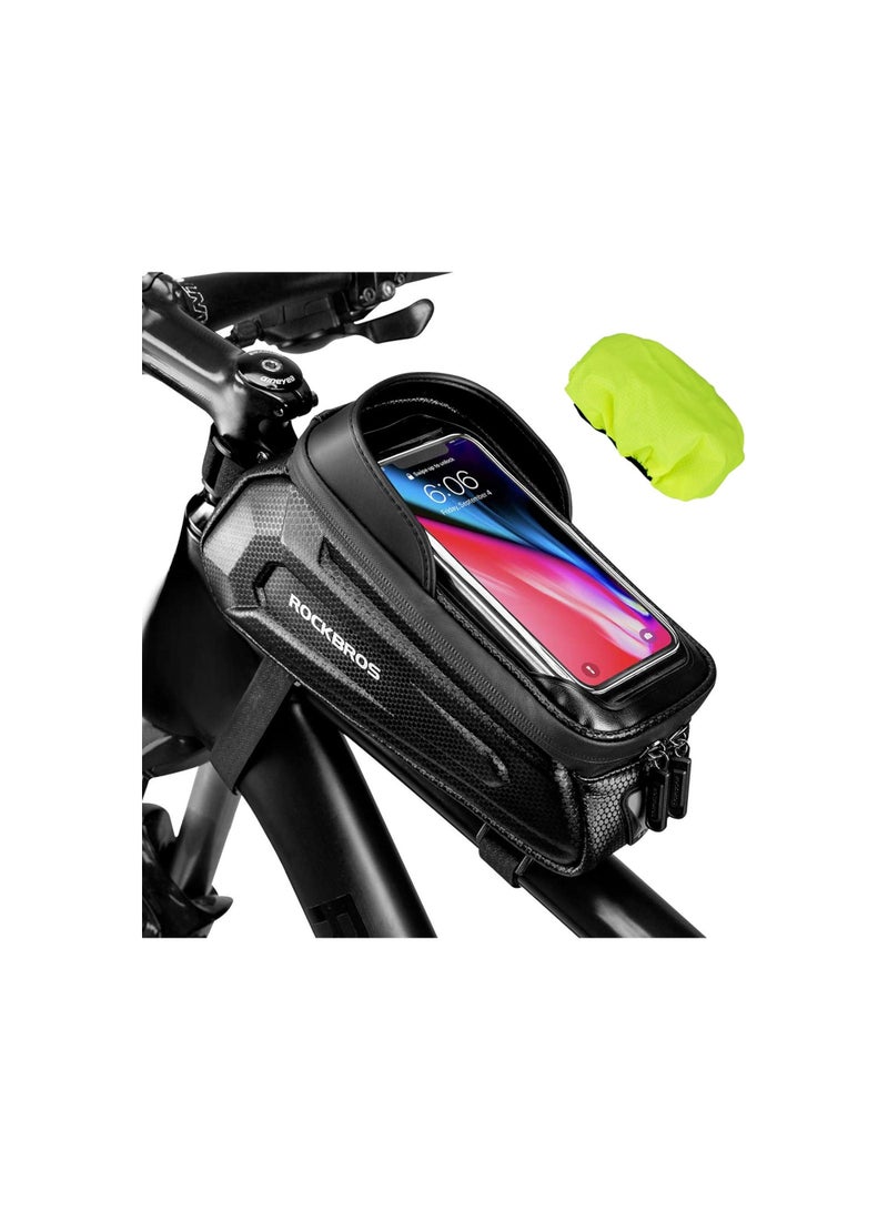 ROCKBROS Bicycle Bag Waterproof Touch Screen Cycling Bag Top Front Tube Frame MTB Road Bike Bag 6.5 Phone Case Bike Accessories